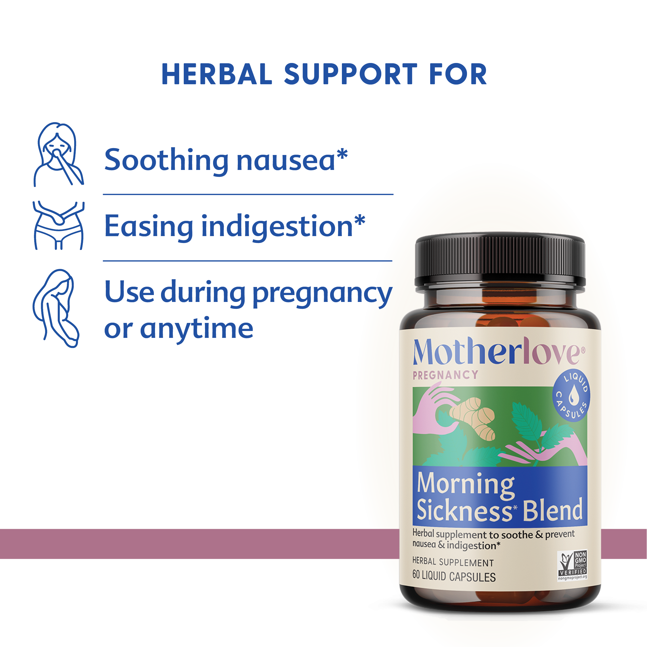 Morning Sickness Blend - Liquid Capsules | Motherlove Herbal Company - additional view
