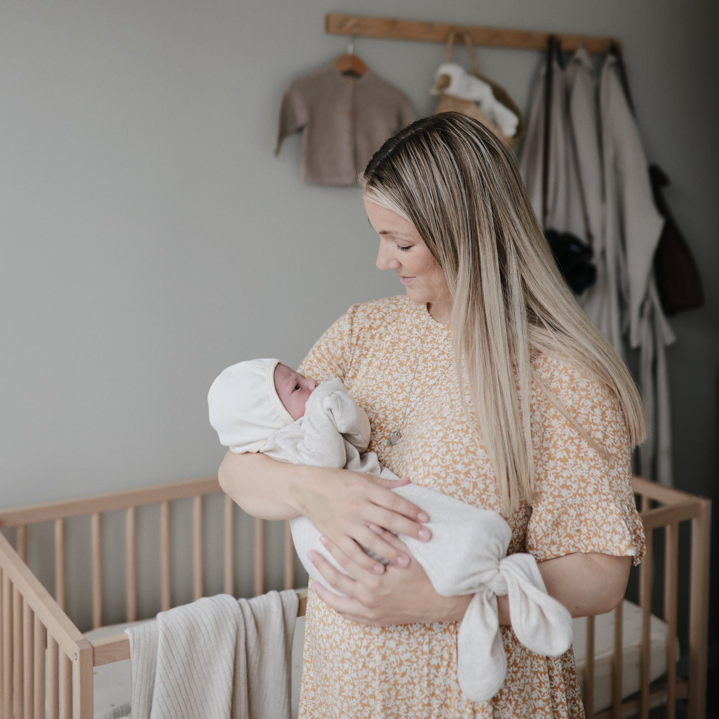 Ribbed Knotted Baby Gown