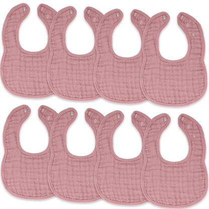 Muslin Bibs - Mauve