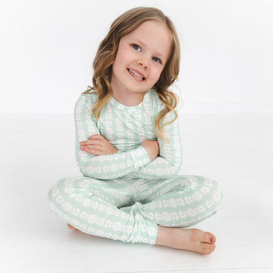Mint Meadows Bamboo Toddler Pajama Set