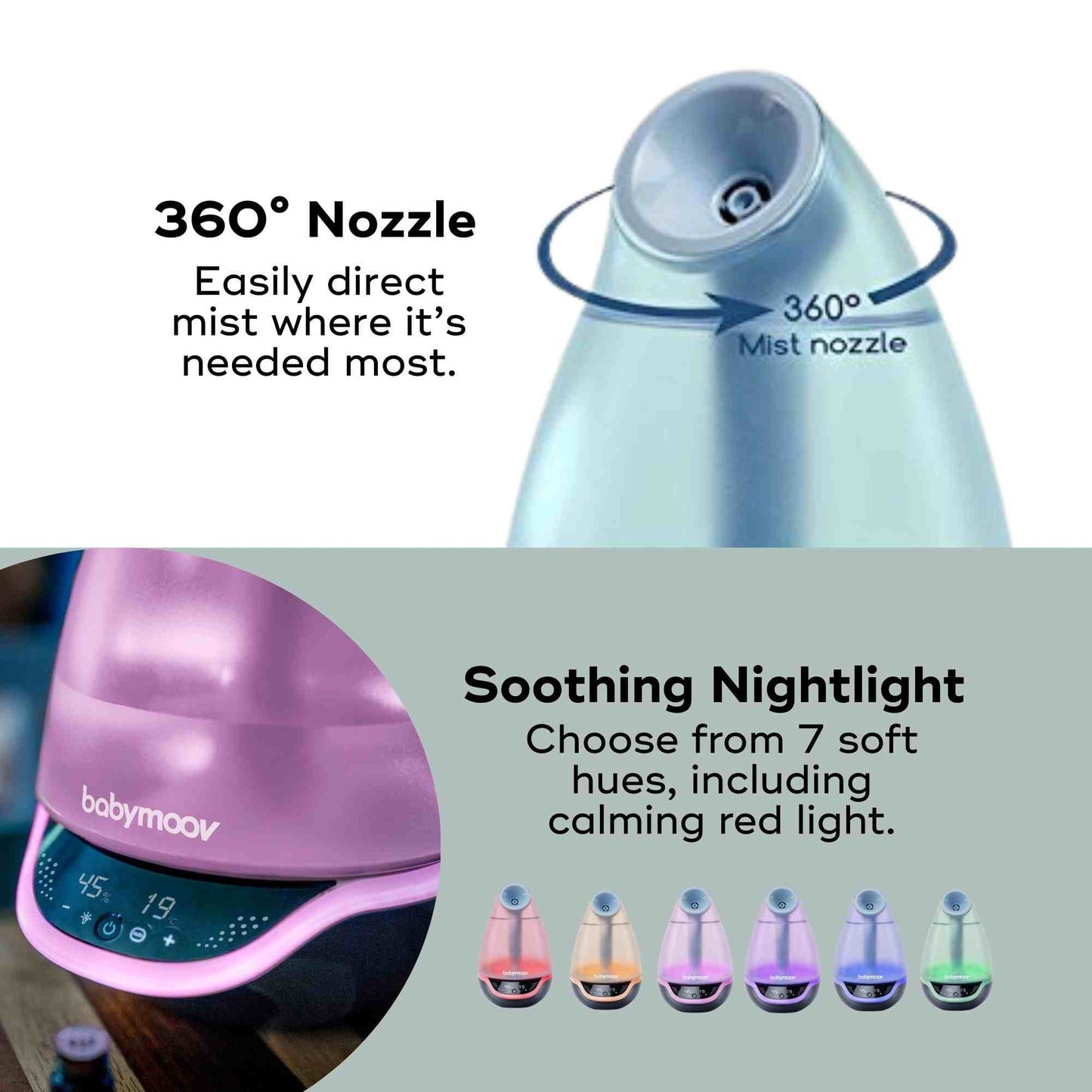 Hygro Plus 3-in-1 Baby Humidifier, Diffuser & Nightlight