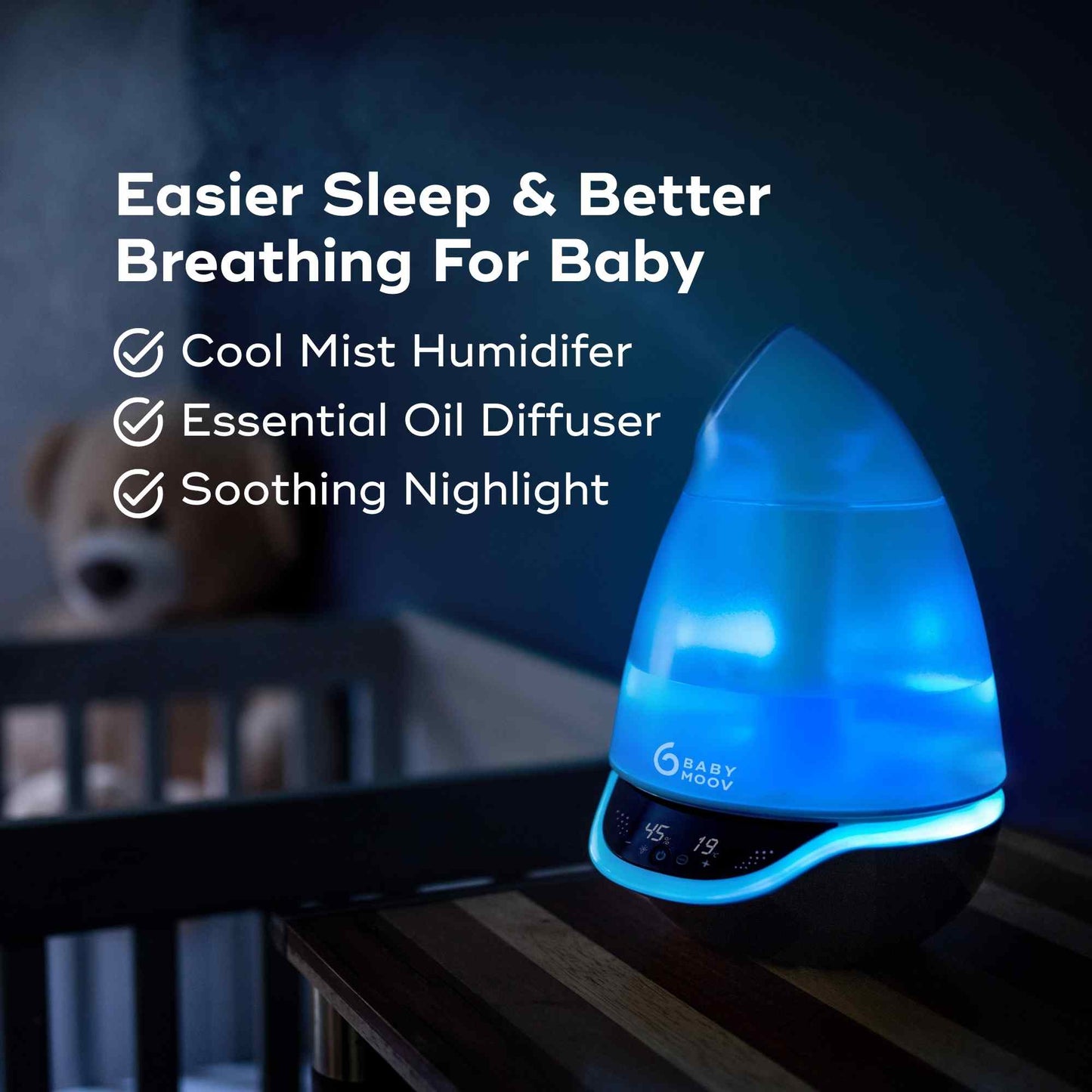 Hygro Plus 3-in-1 Baby Humidifier, Diffuser & Nightlight