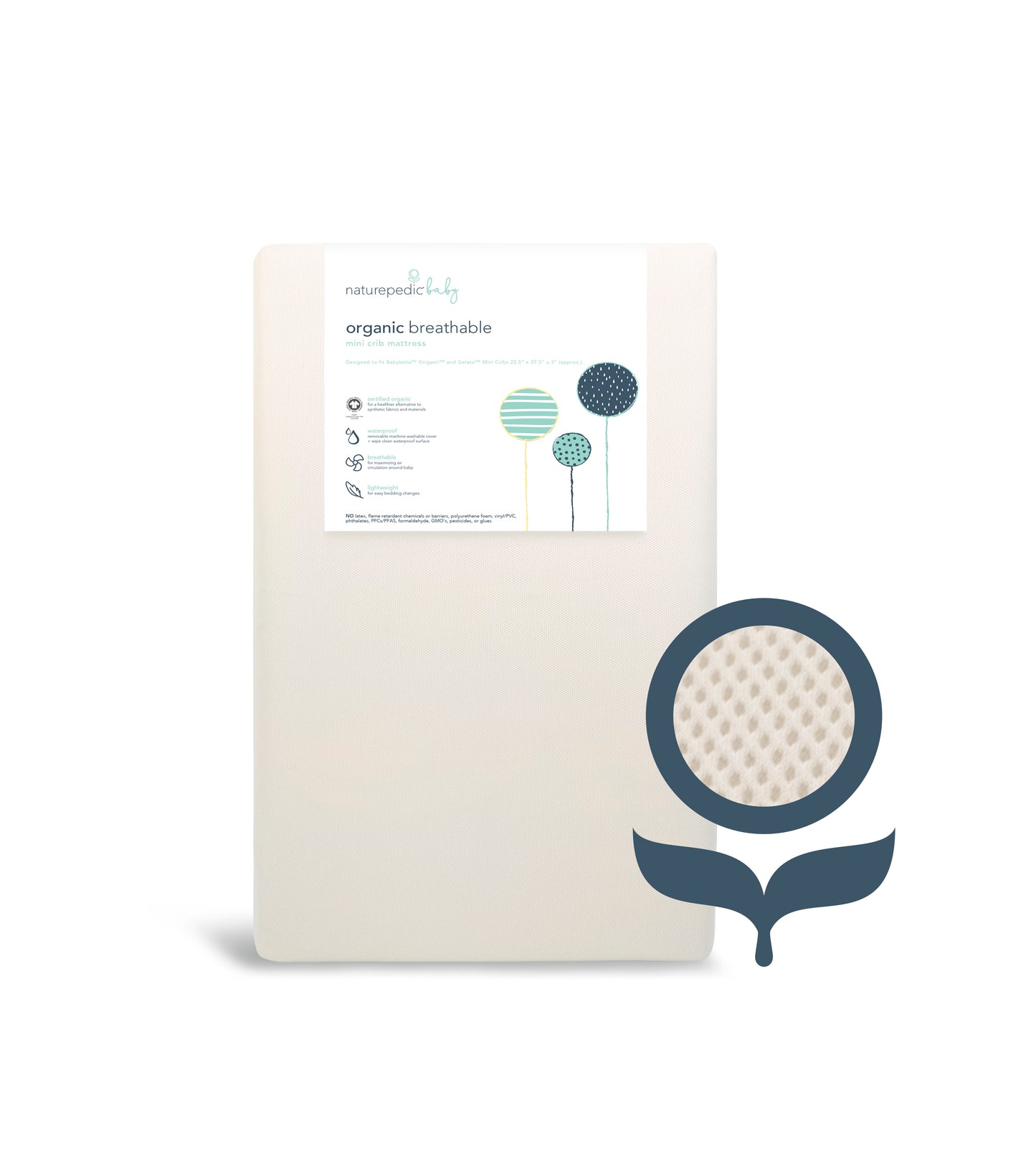 Breathable Organic Mini Crib Mattress