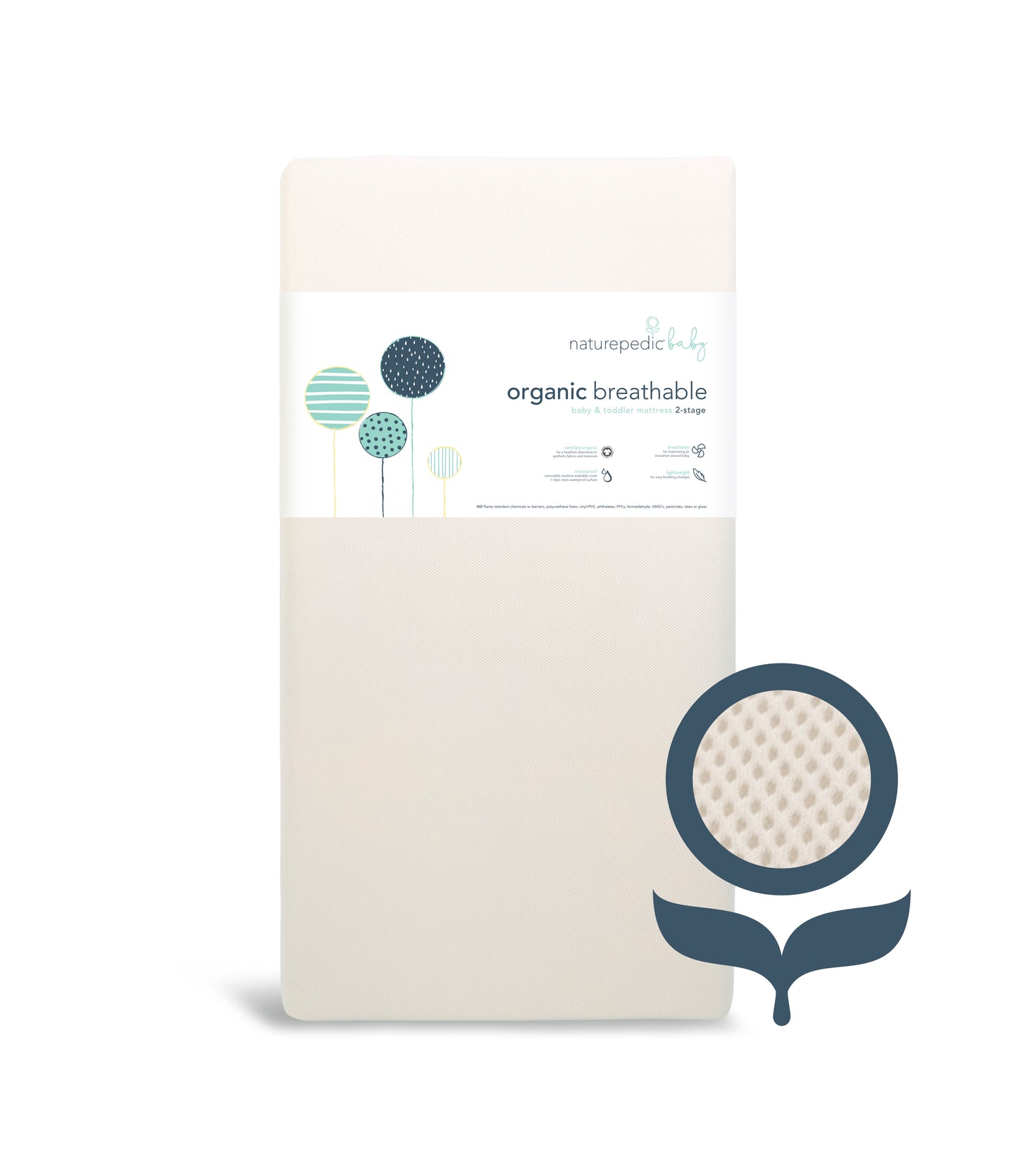 Breathable Organic 2-Stage Baby Crib Mattress