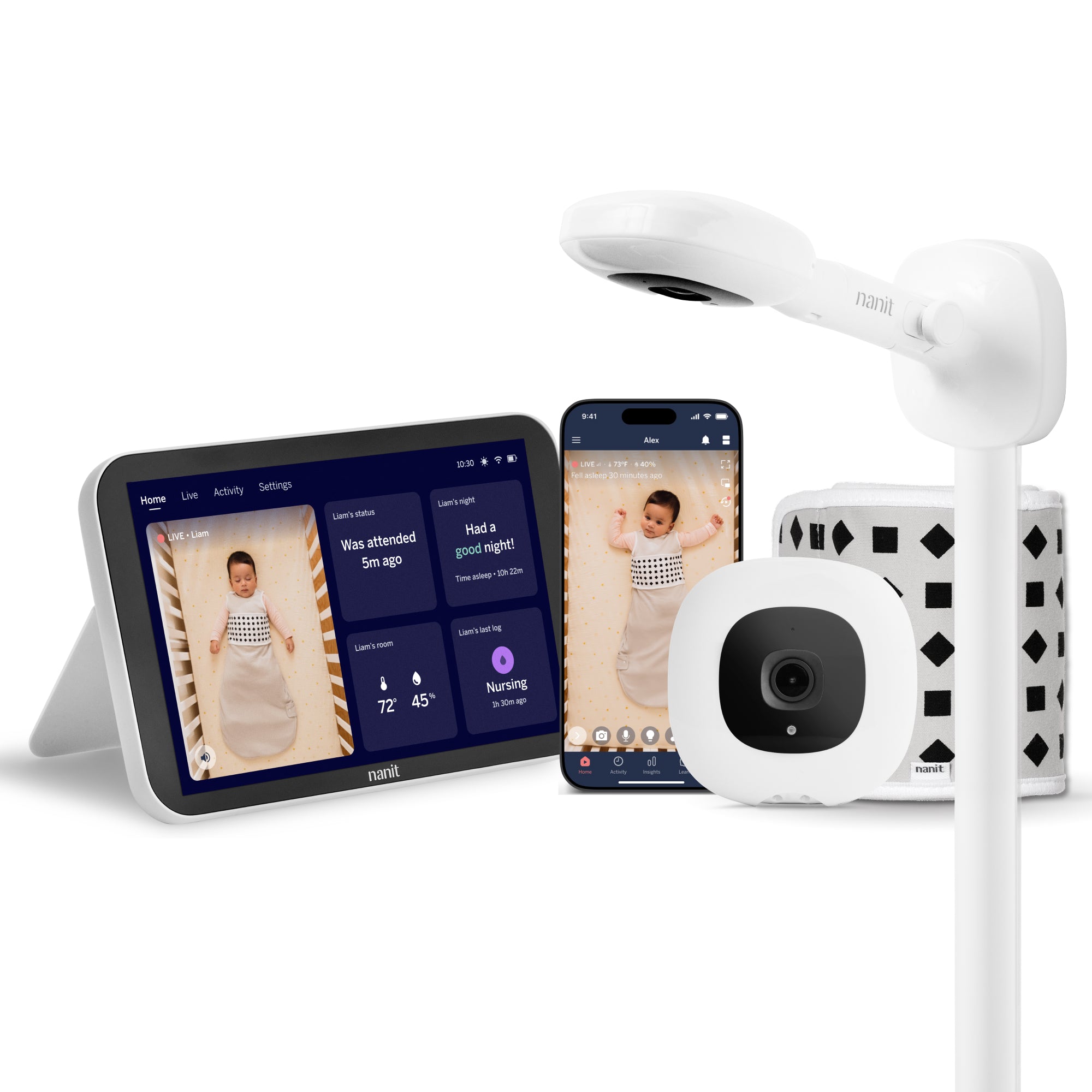 Nanit Smart Baby Monitor System with Wall Mount – front view