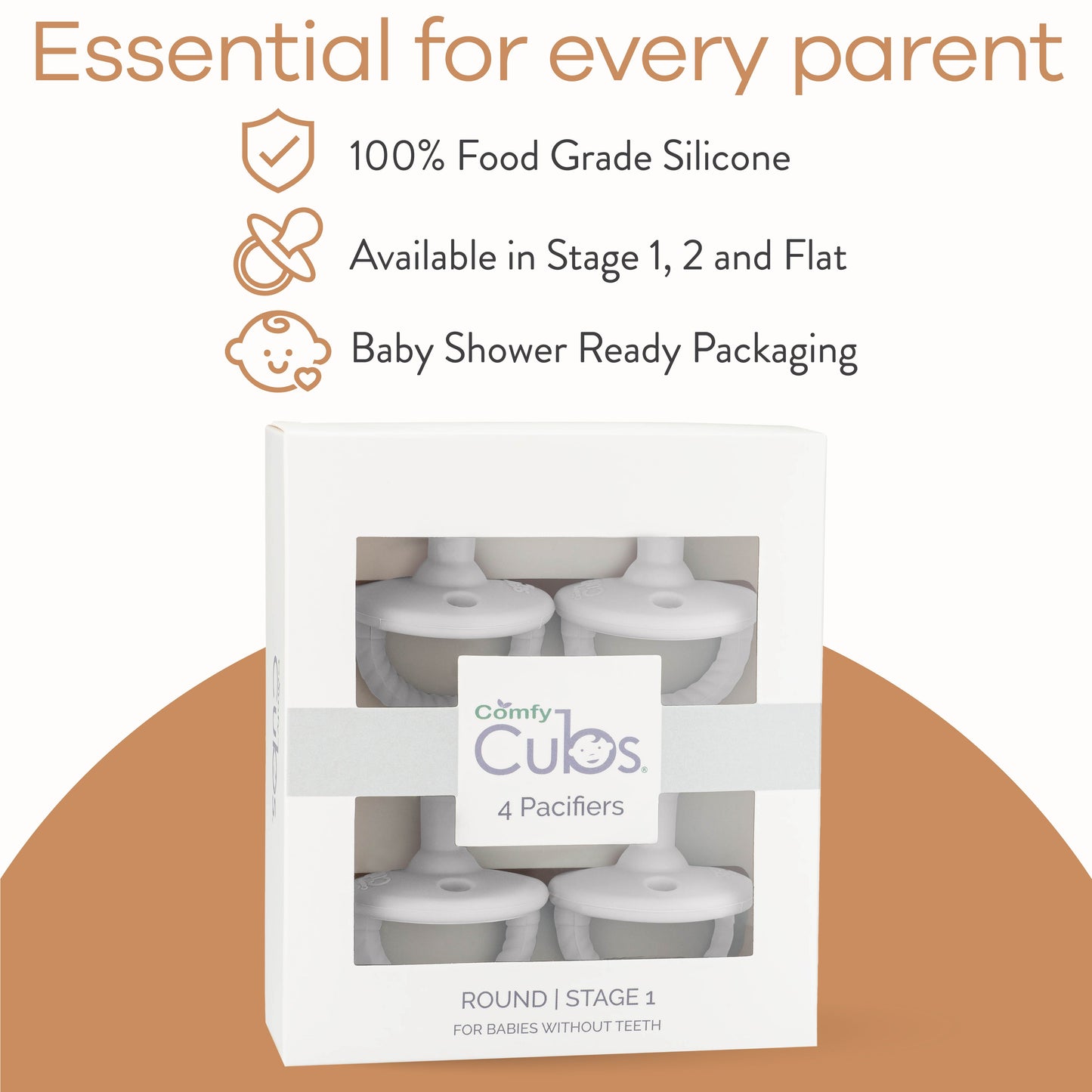 Pacifiers, 4 Pack - White