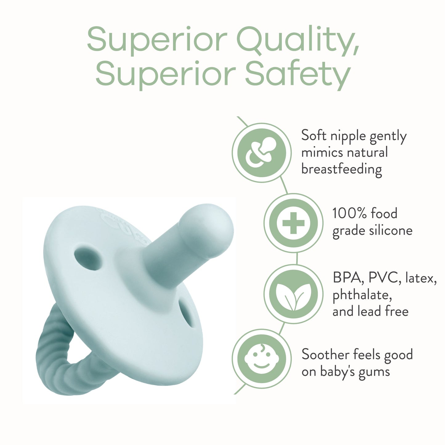 Pacifiers, 4 Pack - Earth Green