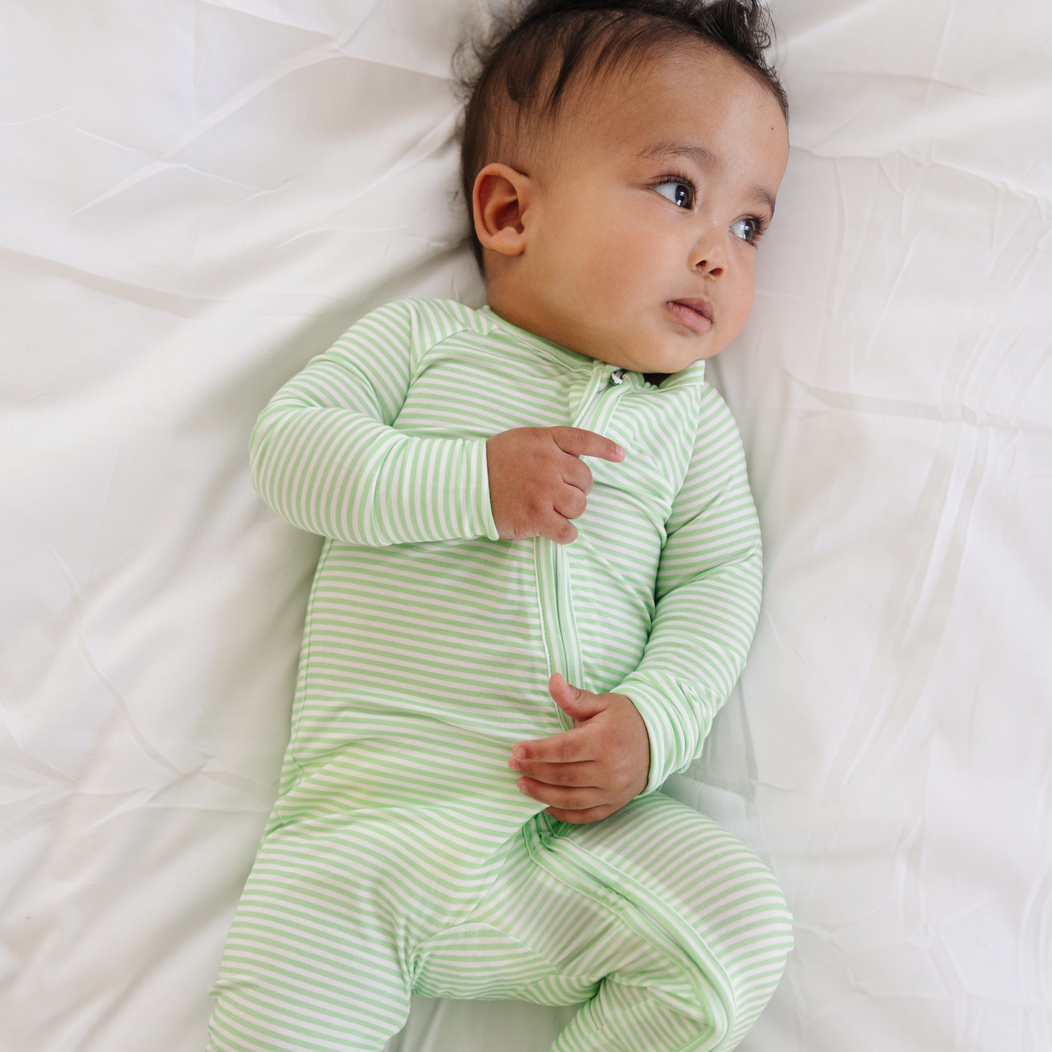 Pear Stripe Bamboo Sleeper | Motette - additional view