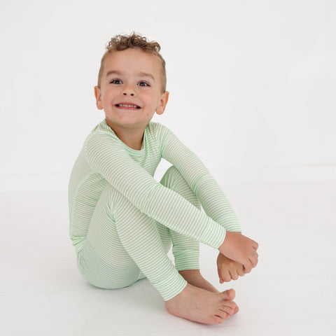 Motette Pear Stripe Bamboo Toddler Pajama Set