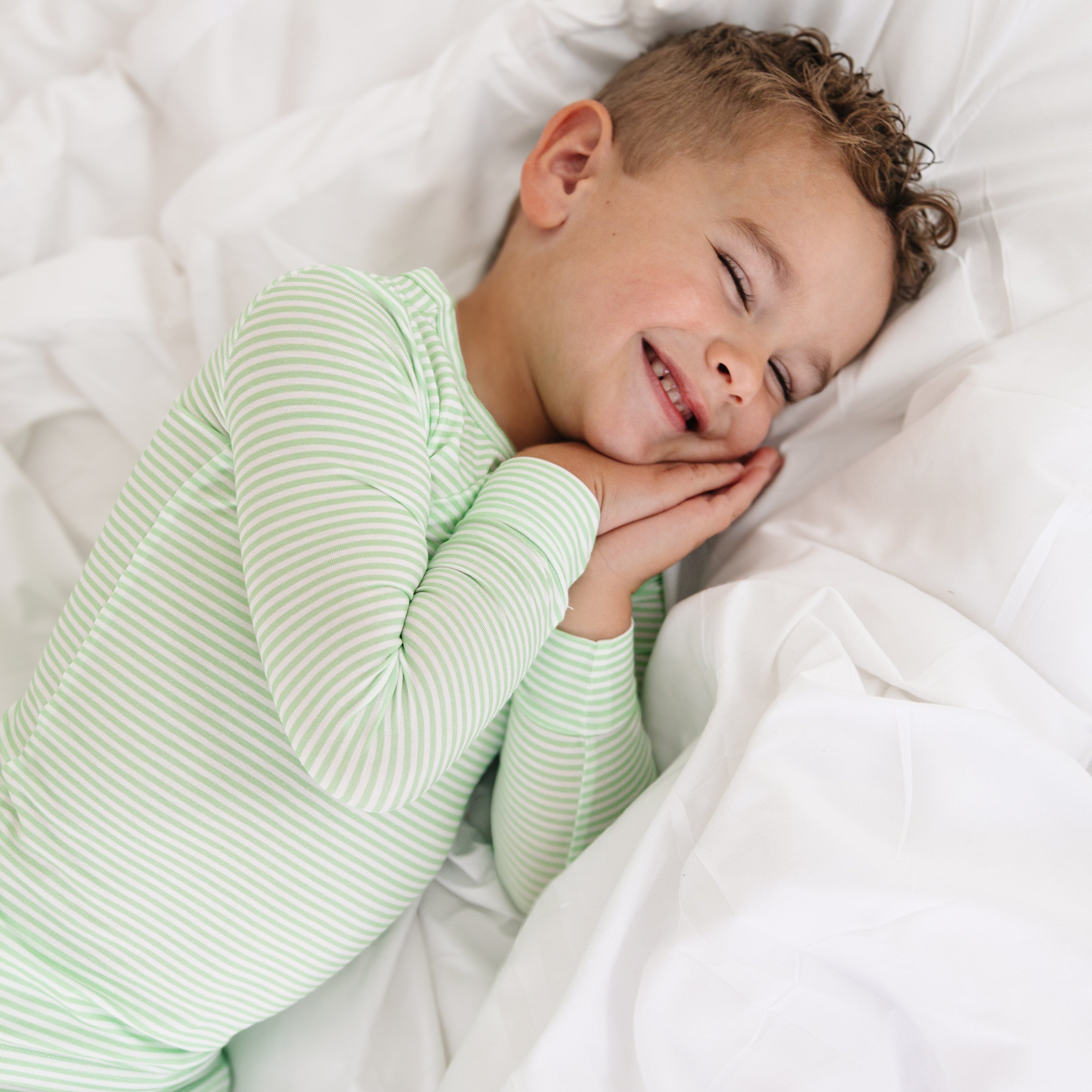 Pear Stripe Bamboo Toddler Pajama Set | Motette - additional view