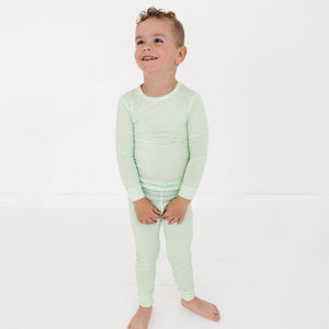 Pear Stripe Bamboo Toddler Pajama Set | Motette - additional view