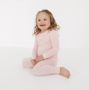 Peony Stripe Bamboo Toddler Pajama Set | Motette - additional view