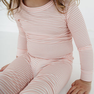 Peony Stripe Bamboo Toddler Pajama Set | Motette - additional view