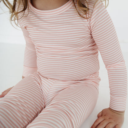 Peony Stripe Bamboo Toddler Pajama Set