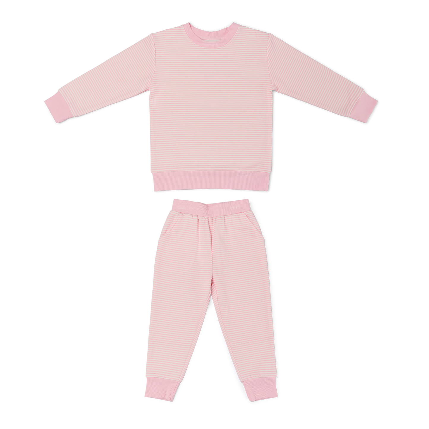 Peony Stripe Little Lounger Bamboo Sweatsuit