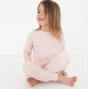 Peony Stripe Little Lounger Bamboo Sweatsuit | Motette - additional view