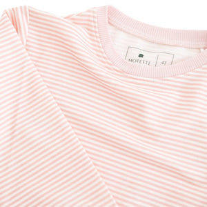 Peony Stripe Little Lounger Bamboo Sweatsuit | Motette - additional view