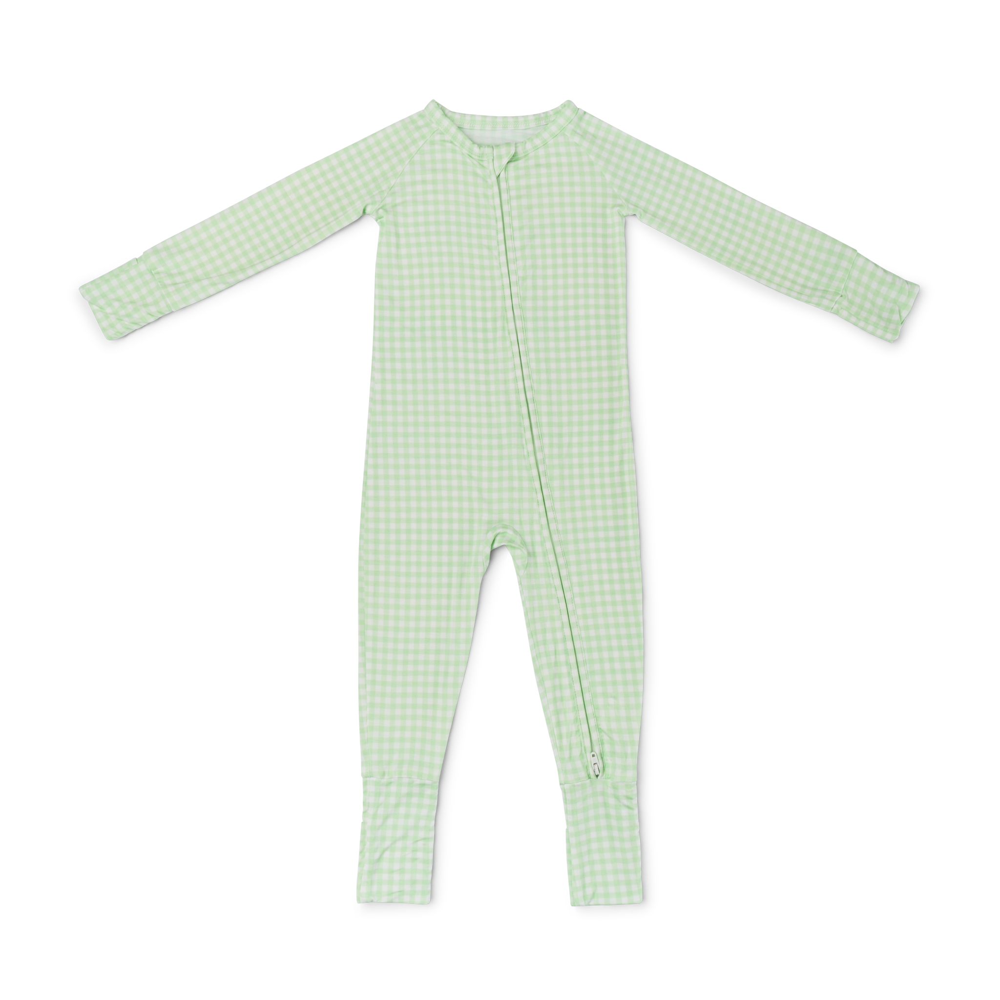 Pistachio Gingham Bamboo Sleeper | Motette - additional view