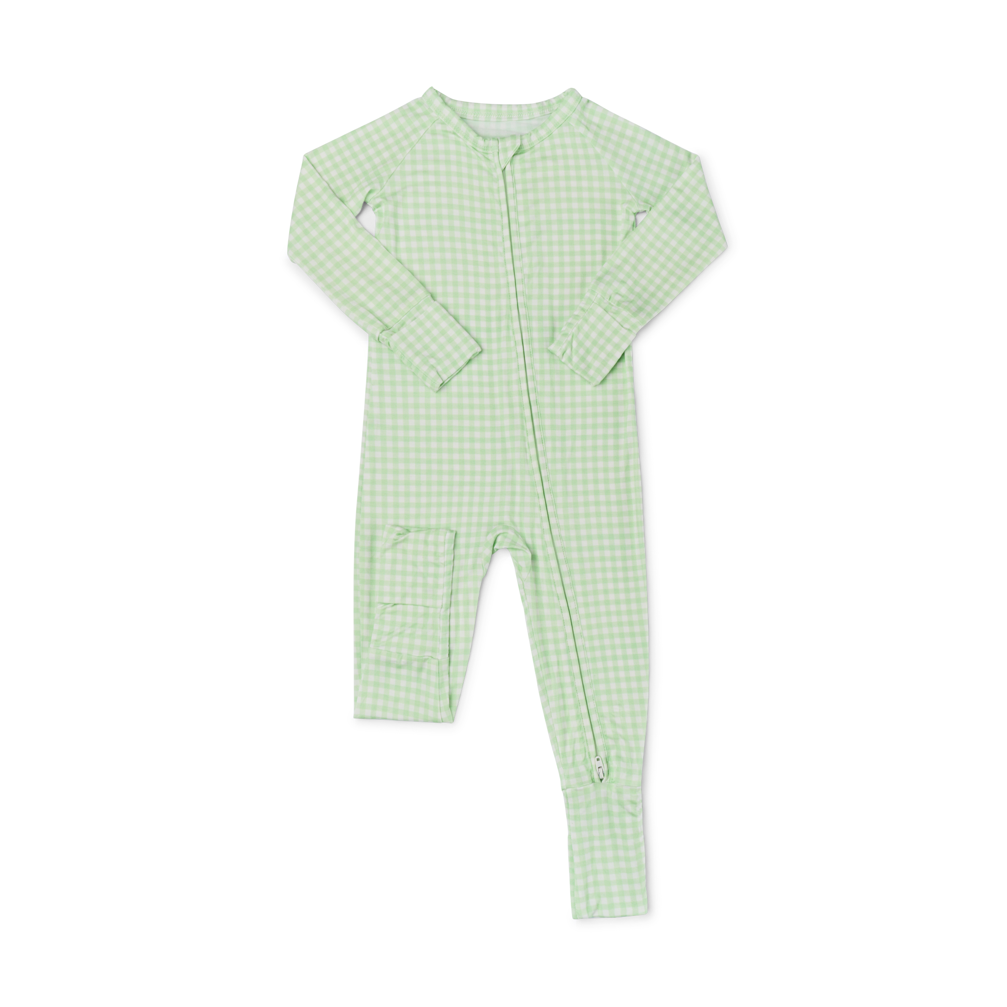 Pistachio Gingham Bamboo Sleeper | Motette - additional view