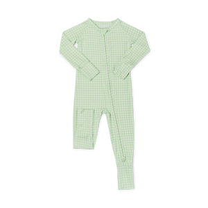 Pistachio Gingham Bamboo Sleeper | Motette - additional view