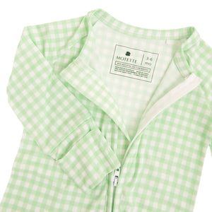 Pistachio Gingham Bamboo Sleeper | Motette - additional view