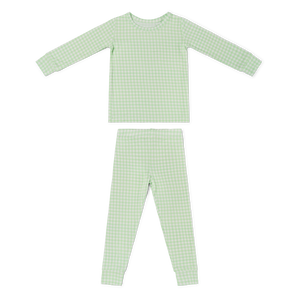 Pistachio Gingham Bamboo Toddler Pajama Set | Motette - additional view