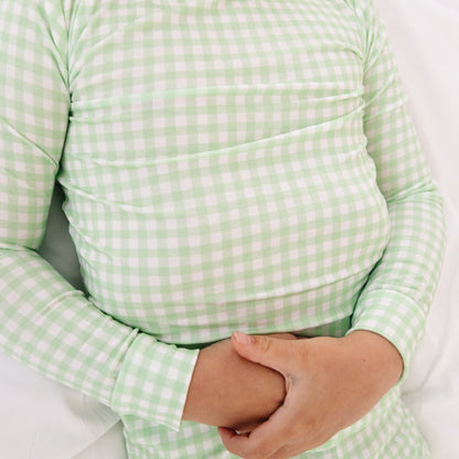 Pistachio Gingham Bamboo Toddler Pajama Set
