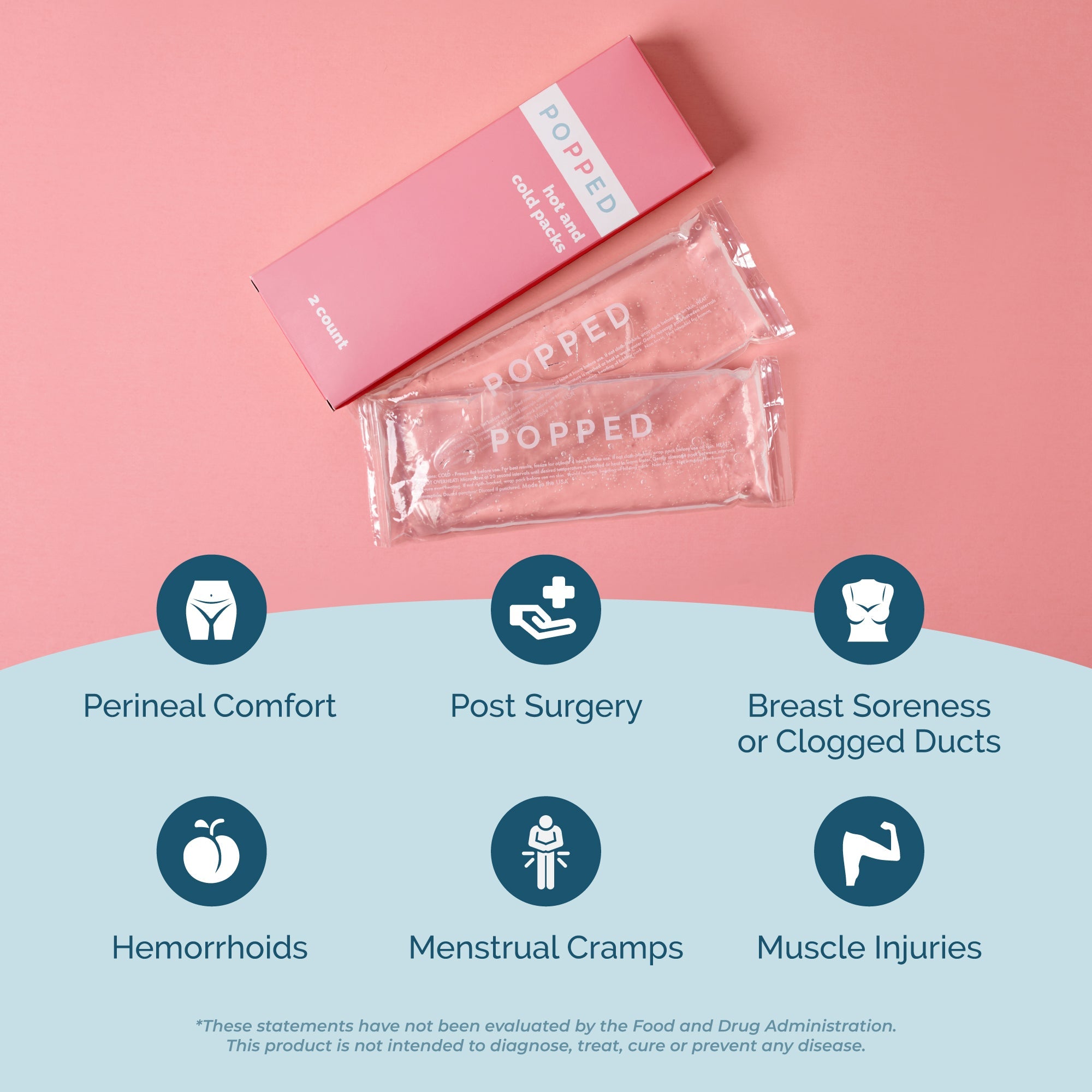 Reusable Hot and Cold Packs, 9"x3" (2 count) | Popped - additional view