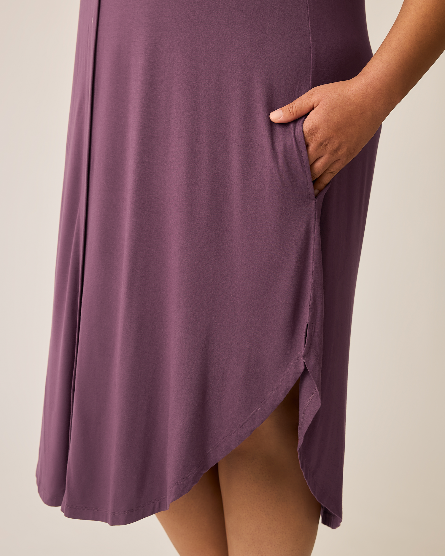 Ruffle Strap Labor & Delivery Gown | Burgundy Plum | Kindred Bravely - additional view