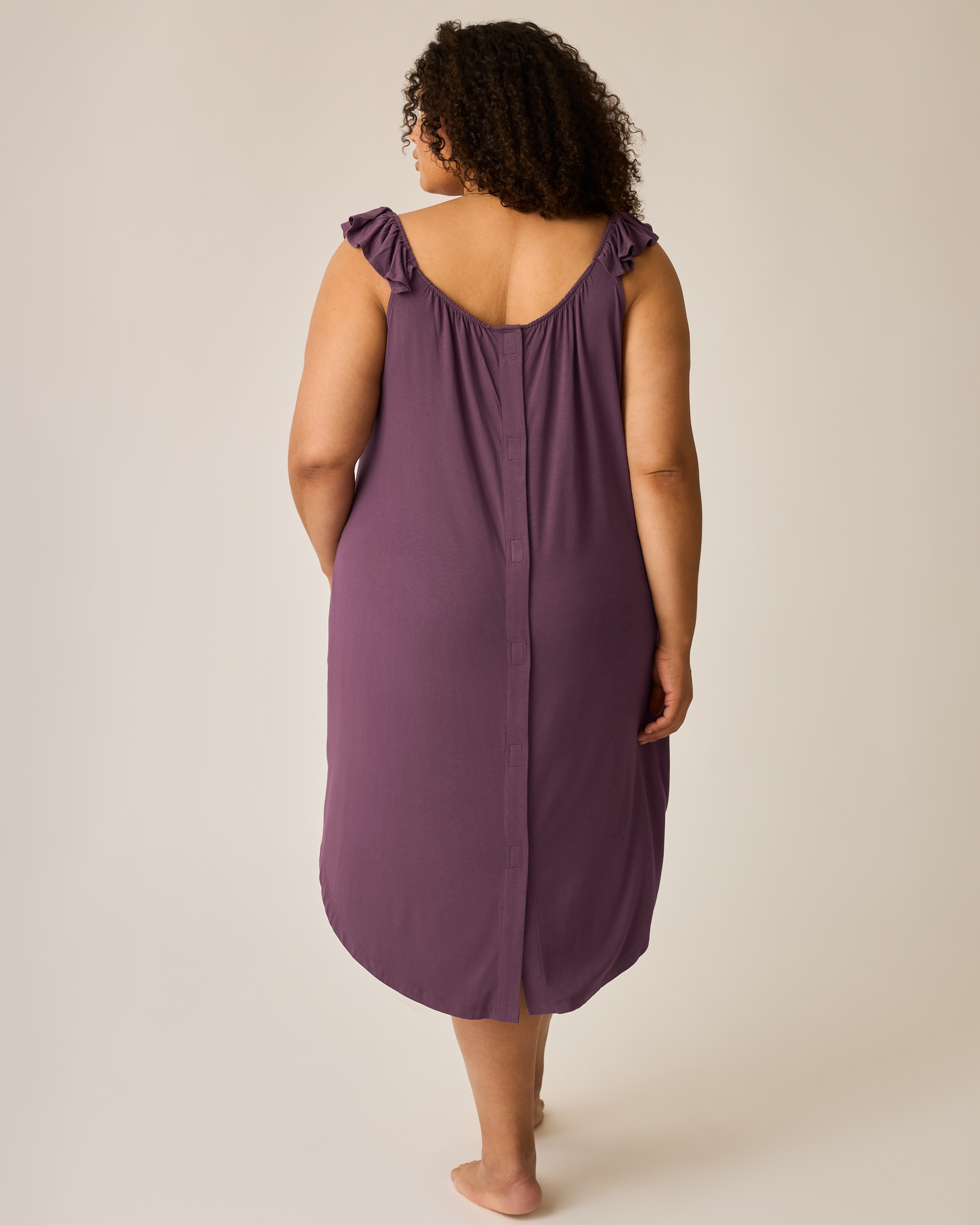 Ruffle Strap Labor & Delivery Gown | Burgundy Plum | Kindred Bravely - additional view