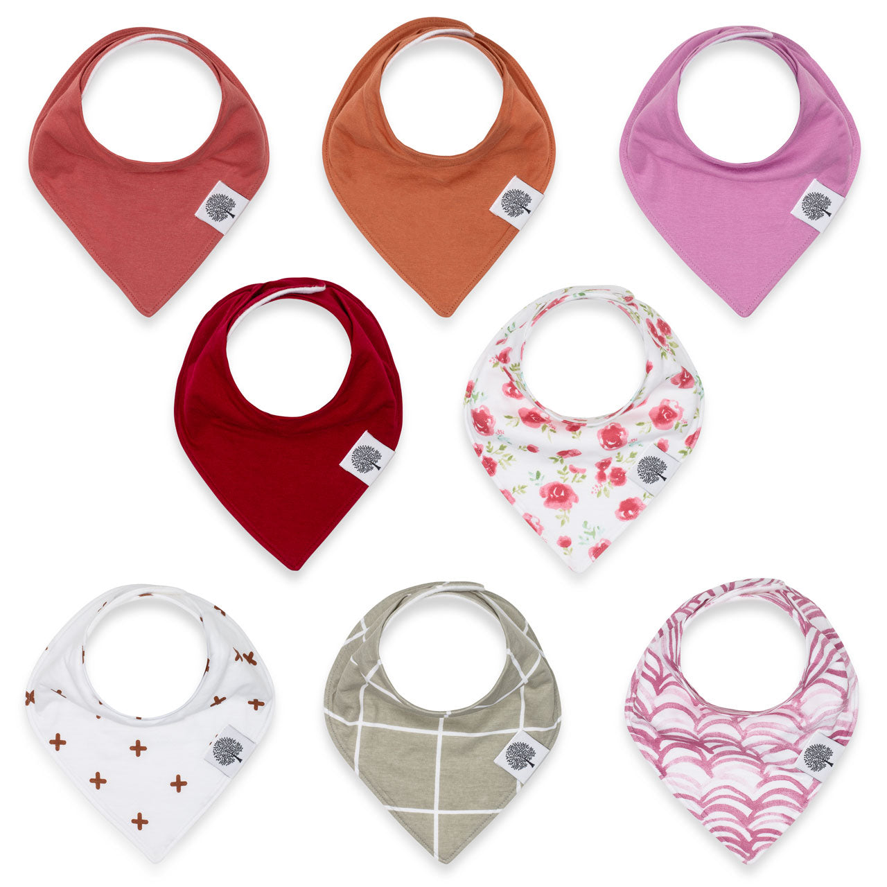 Rose Bandana Bib Set (8 pack)