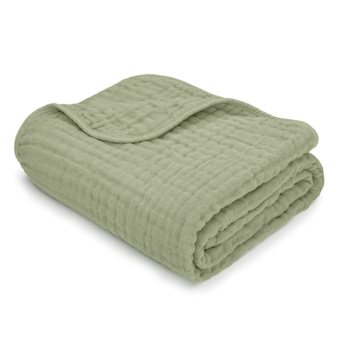 Comfy Cubs Baby Muslin Blanket in Sage