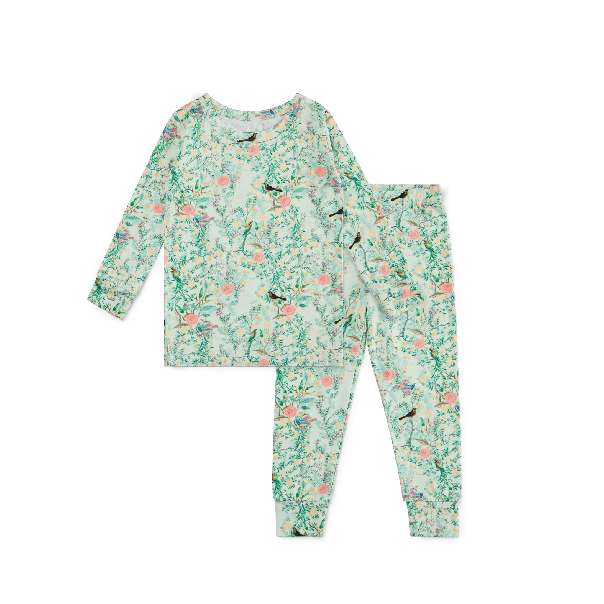 Sage Blossom Bamboo Toddler Pajama Set | Motette - additional view