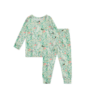 Sage Blossom Bamboo Toddler Pajama Set | Motette - additional view