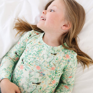 Sage Blossom Bamboo Toddler Pajama Set | Motette - additional view