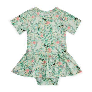 Sage Blossom Bamboo Twirl Dress with Bodysuit | Motette - additional view