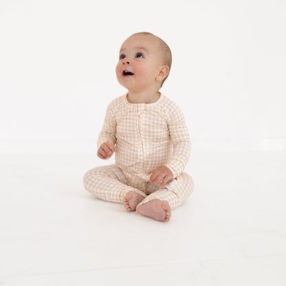 Sandstone Gingham Bamboo Sleeper