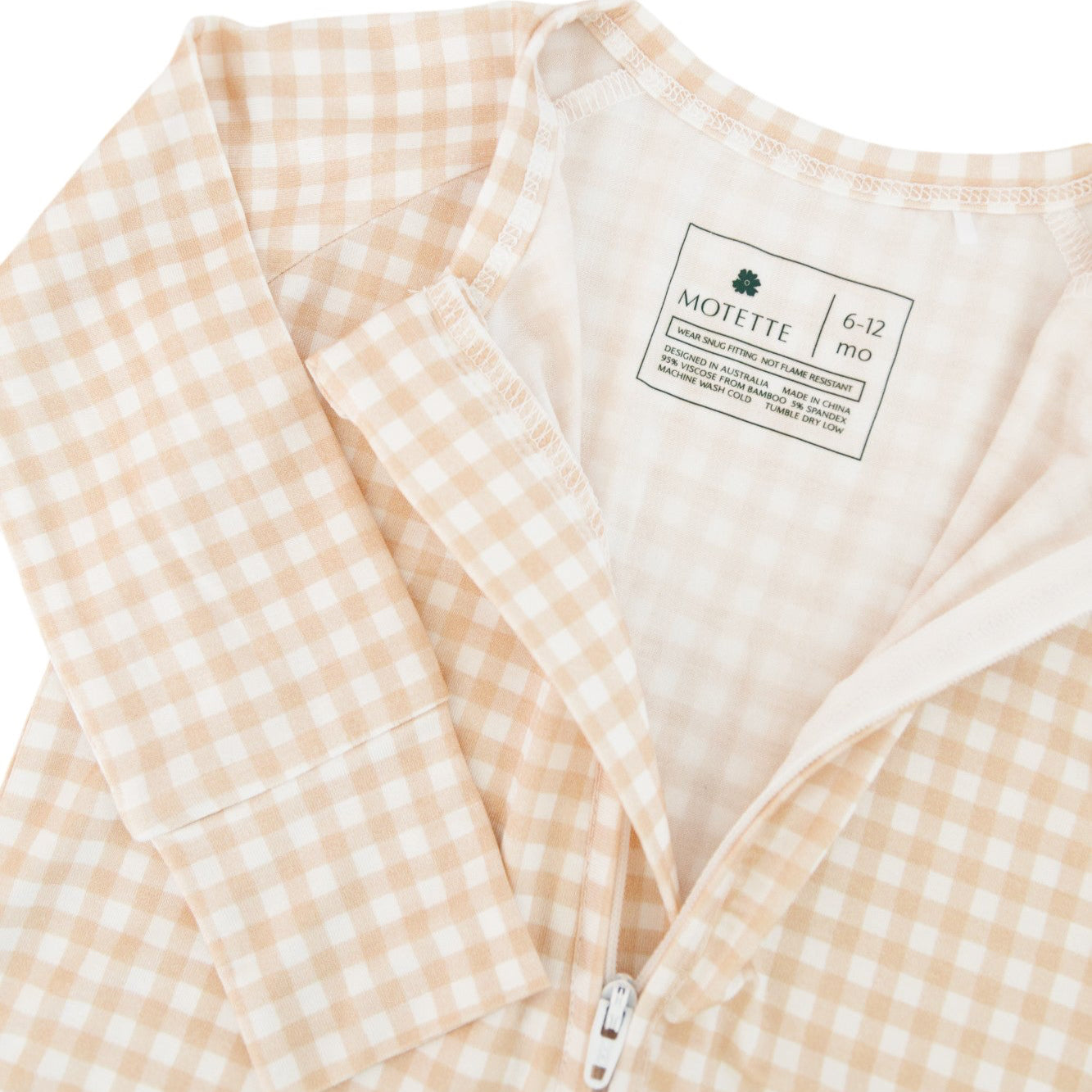 Sandstone Gingham Bamboo Sleeper | Motette - additional view