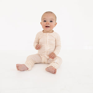 Sandstone Gingham Bamboo Sleeper | Motette - additional view