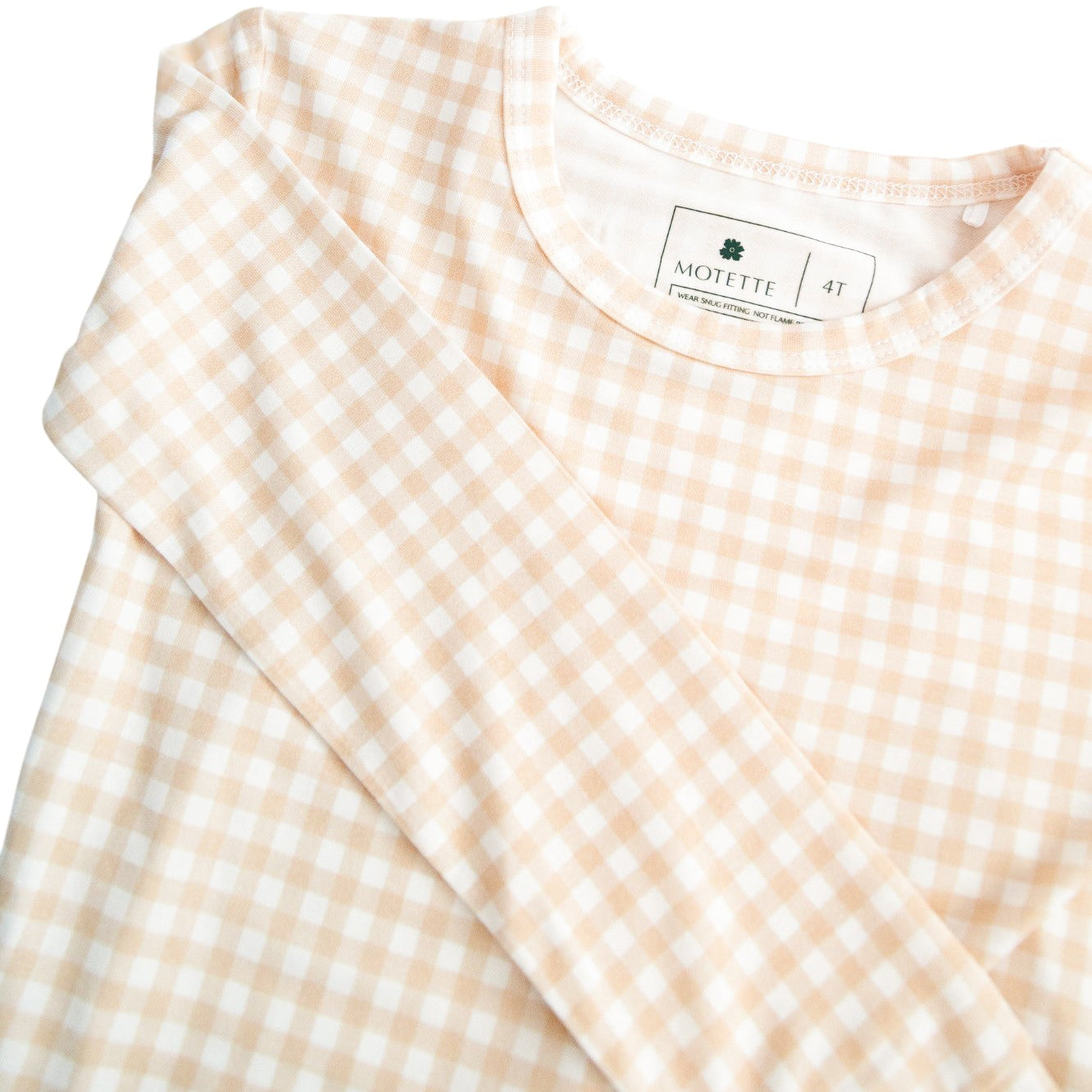 Sandstone Gingham Bamboo Toddler Pajama Set | Motette - additional view