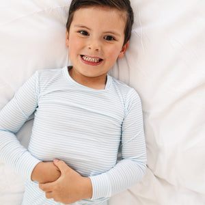 Seaside Stripe Bamboo Toddler Pajama Set | Motette - additional view