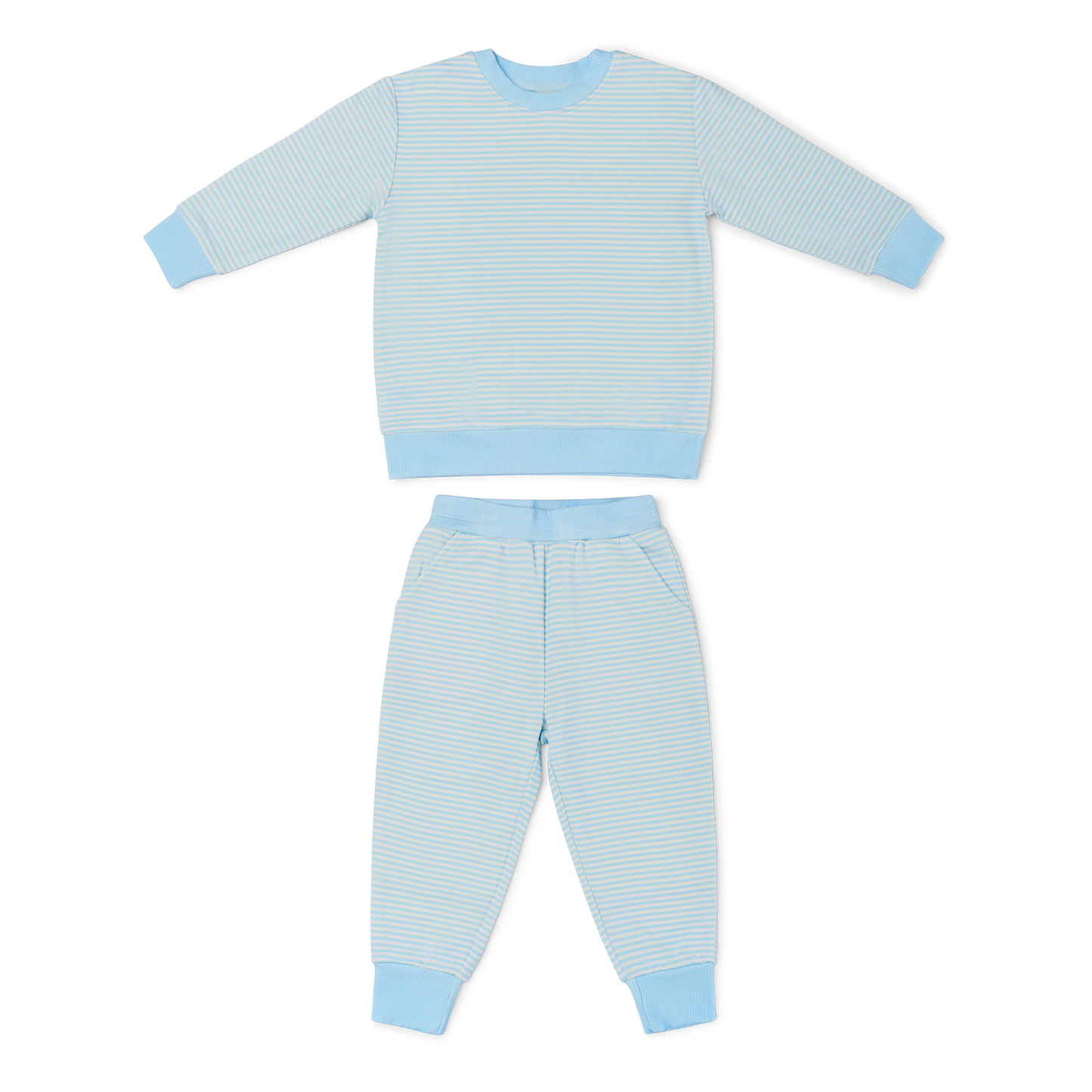 Seaside Stripe Little Lounger Bamboo Sweatsuit