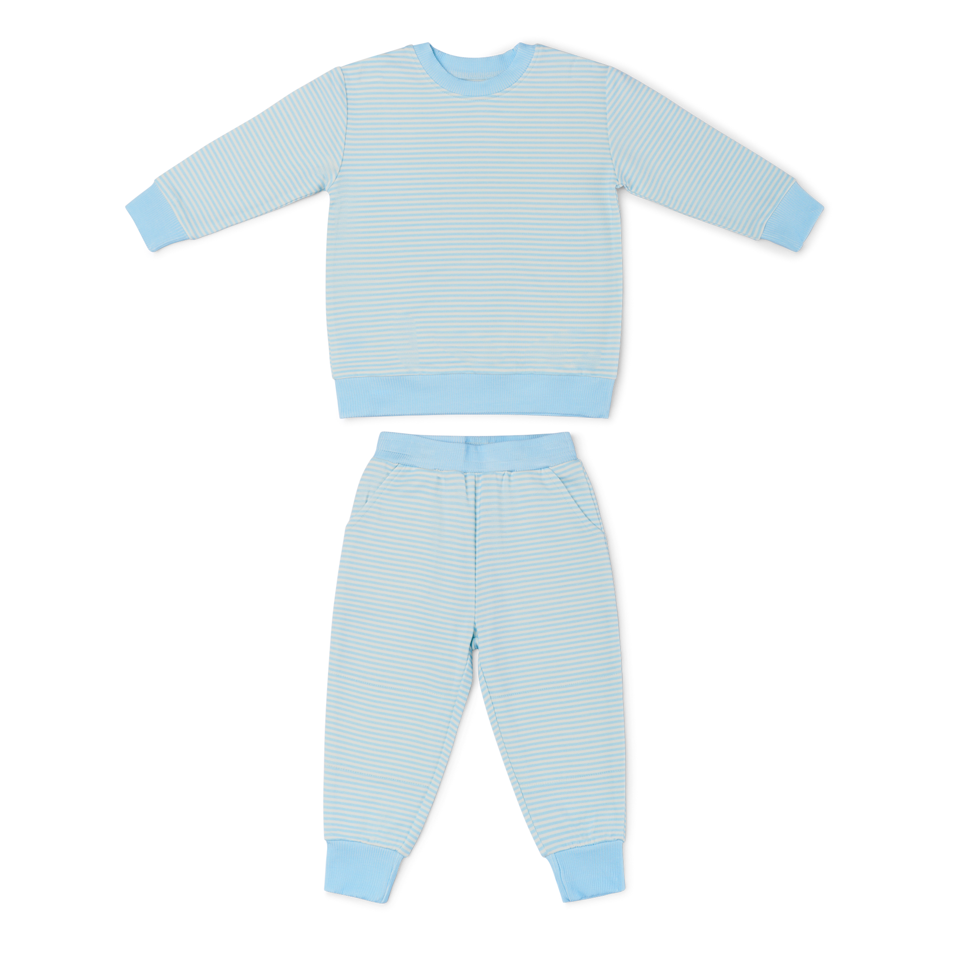 Seaside Stripe Little Lounger Bamboo Sweatsuit
