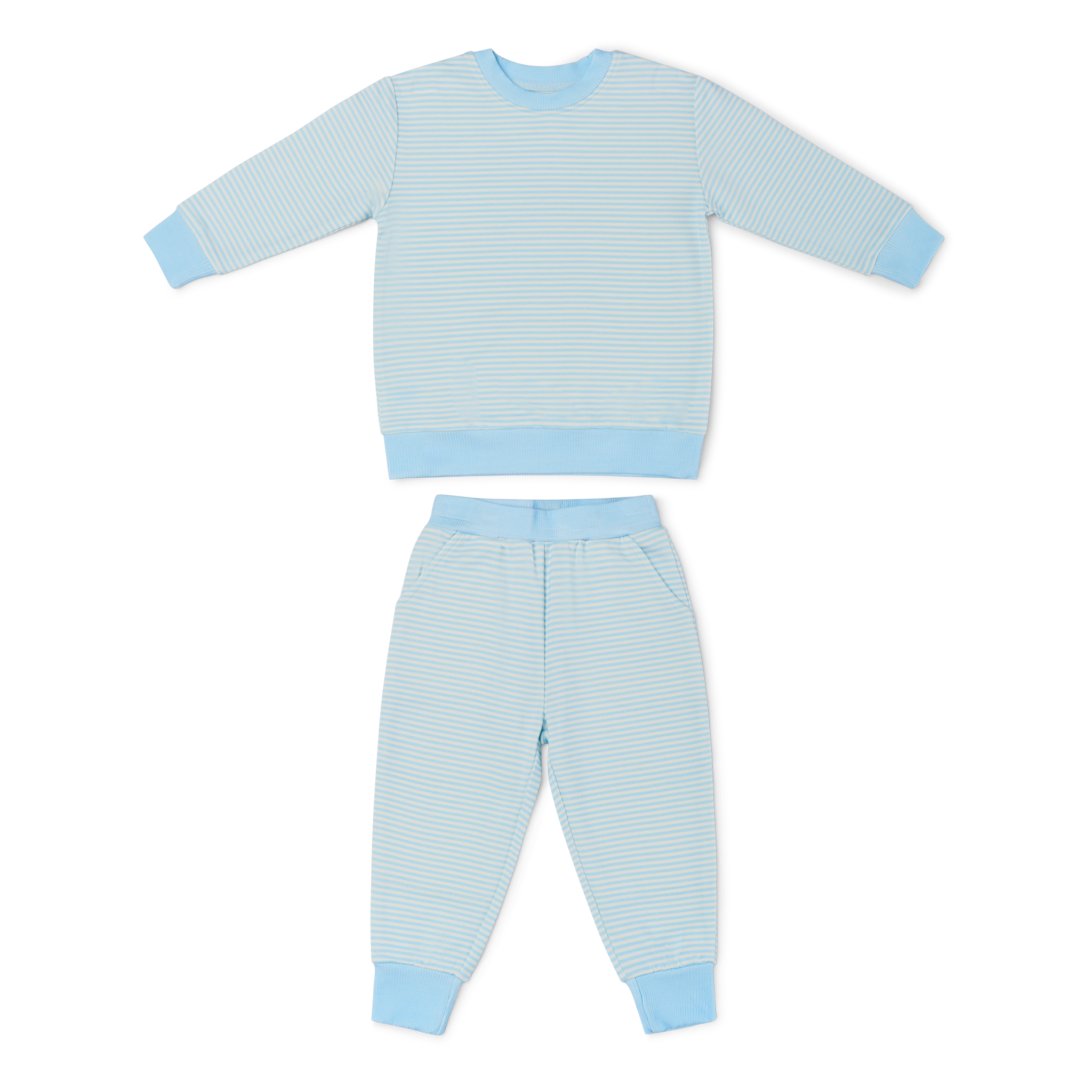 Seaside Stripe Little Lounger Bamboo Sweatsuit
