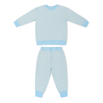 Seaside Stripe Little Lounger Bamboo Sweatsuit