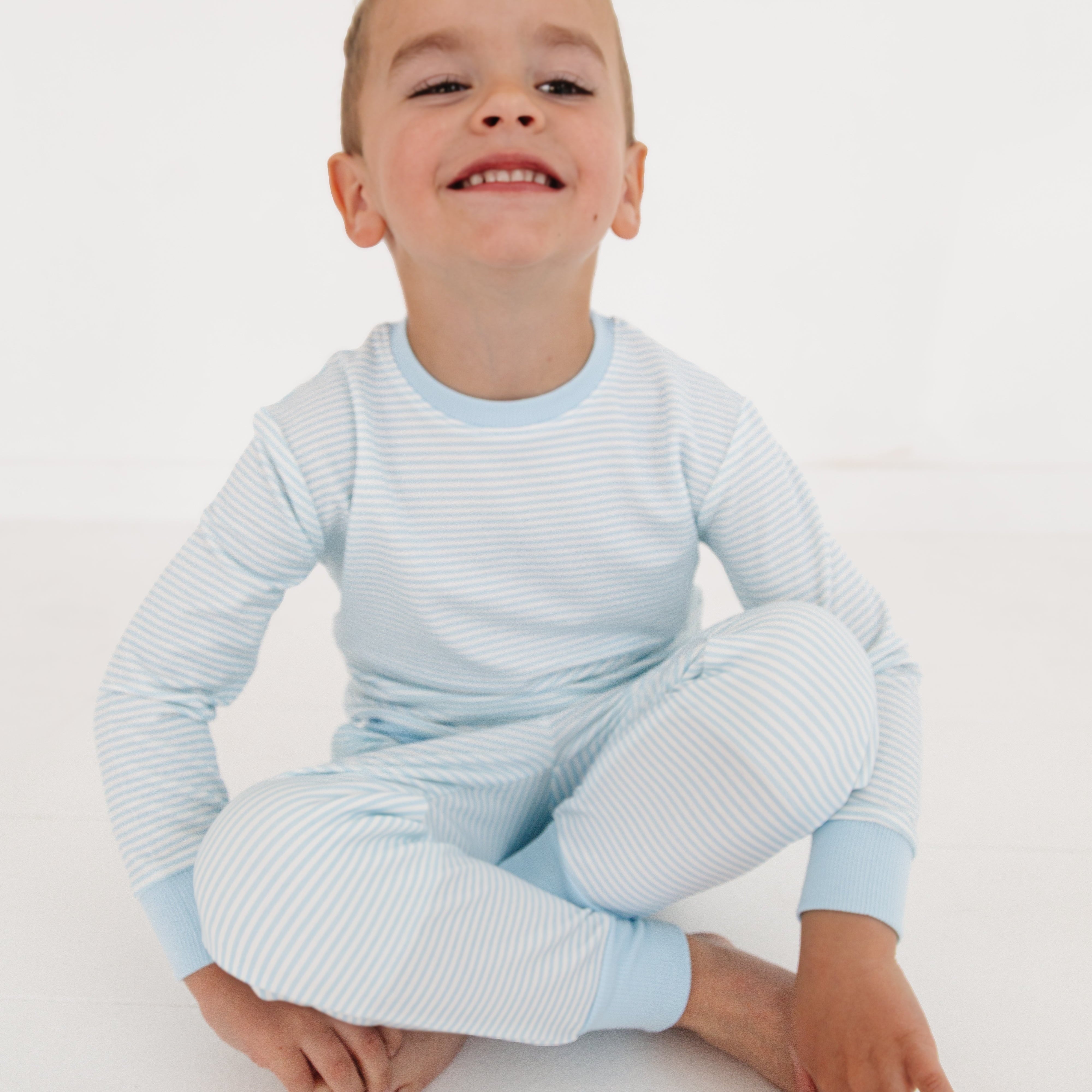 Seaside Stripe Little Lounger Bamboo Sweatsuit