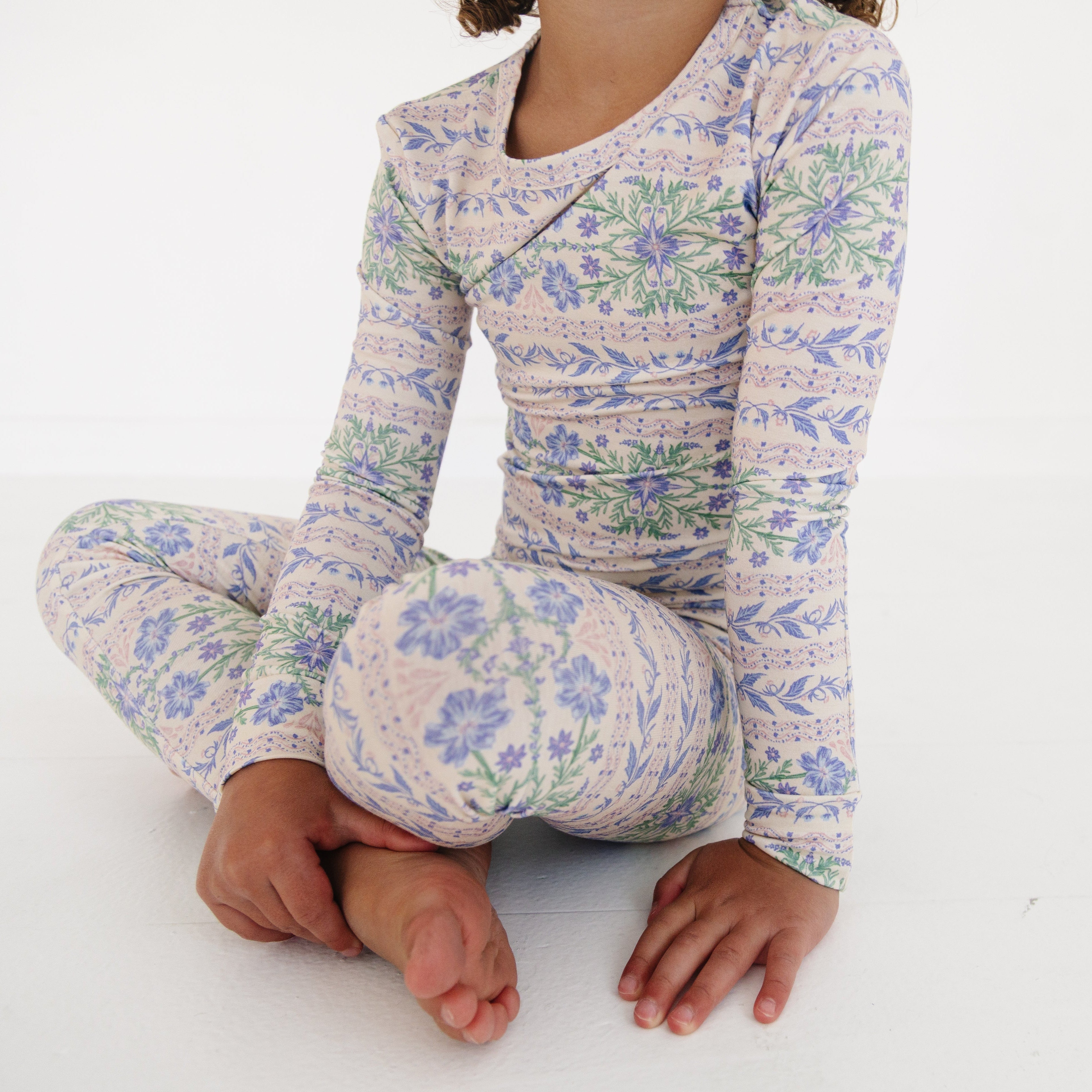 Spring Cascade Bamboo Toddler Pajama Set | Motette - additional view