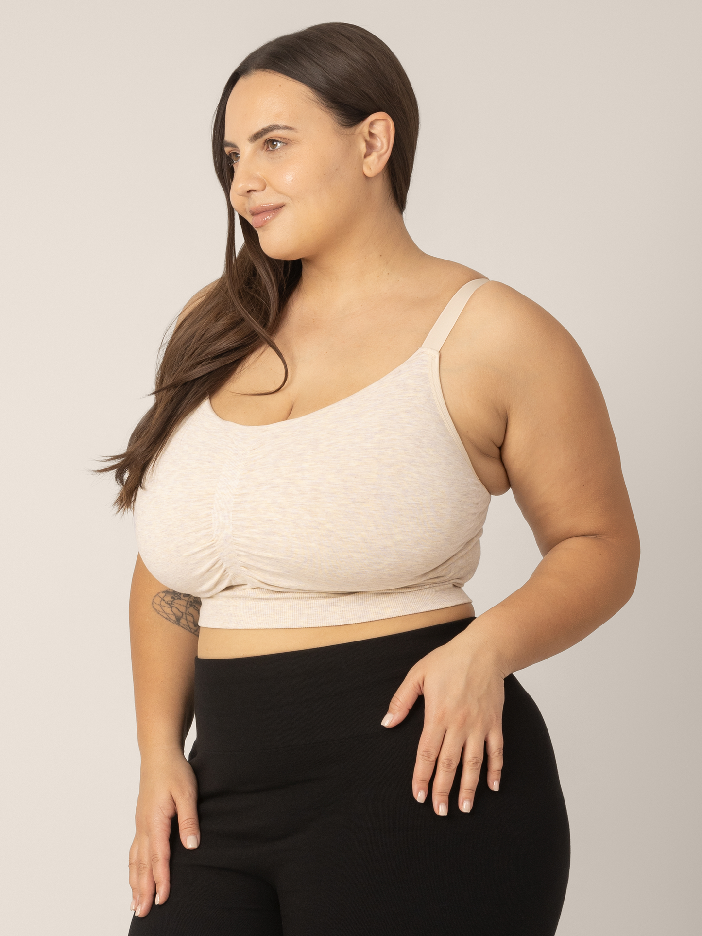 Sublime® Bamboo Hands-Free Pumping Lounge & Sleep Bra | Oatmeal Heather