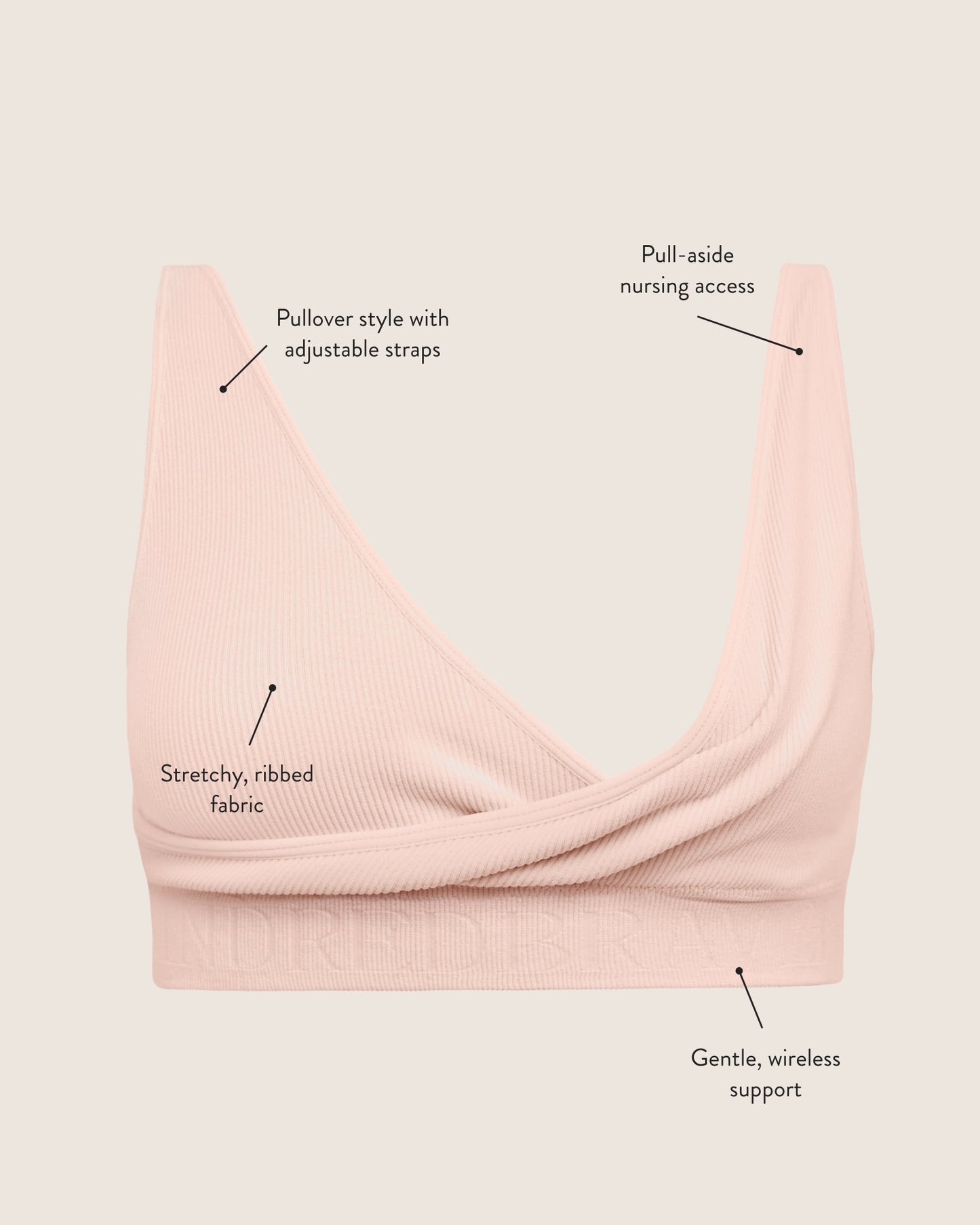 Sublime® Adjustable Crossover Nursing & Lounge Bra | Stone