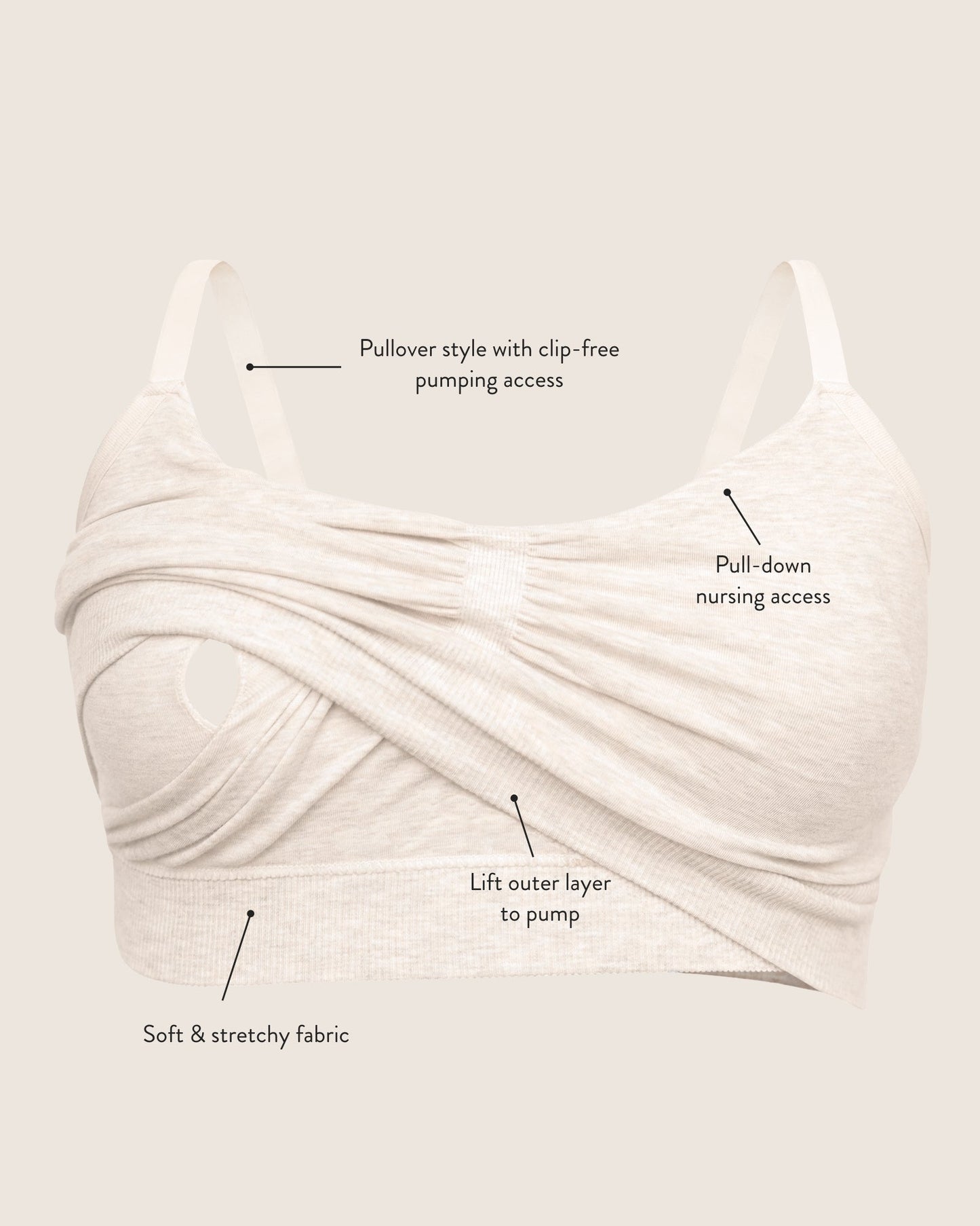 Sublime® Bamboo Hands-Free Pumping Lounge & Sleep Bra | Twilight